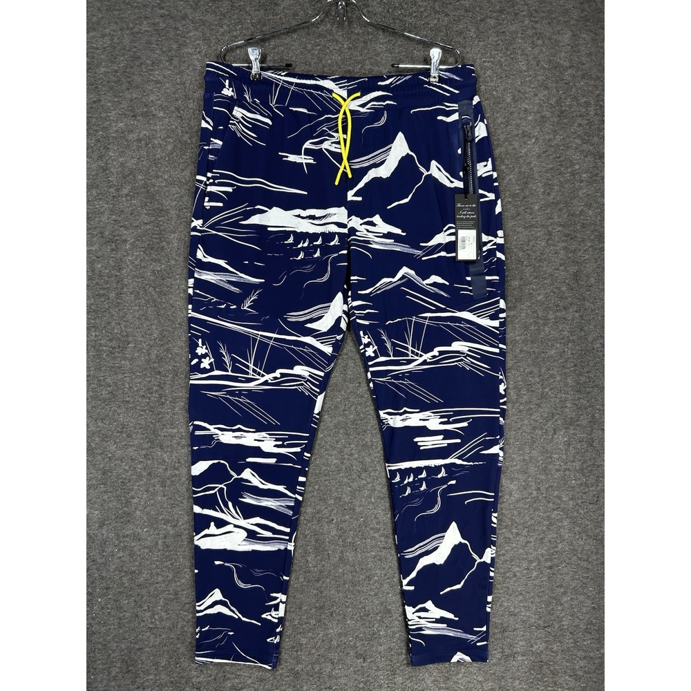 Greyson Sequoia Joggers Mens Large Blue Lake Como Print Wolf Golf